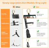5 Inch Desk Ring Light with Stand in UK -  Video Conference Lighting with Stand, 360°Rotation, USB Rechargeable, 3 Lighting Modes for Video Calls, Selfie, Makeup, PC Webcam, Phone Holder